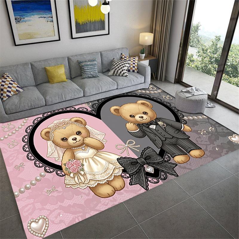2025 New Wedding Teddy Carpet Rug for Living Room Bedroom Home Sofa Decoration,Kids play Non-slip Floor Mat13
