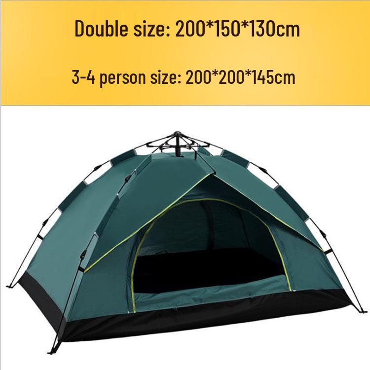 Fully Automatic Single/Double/4-Person Outdoor Spring-Type Camping Tent 2 Person темно-зеленого