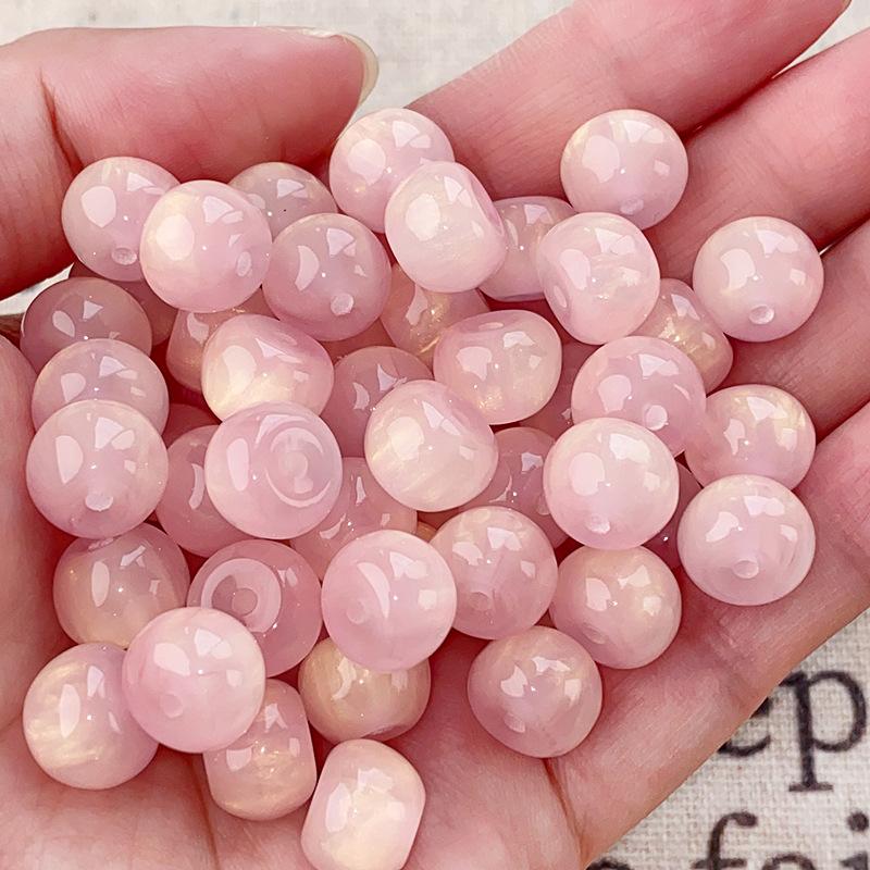 Hot Sale Bulk Resin Beads 50PCS or Customizable Quantity DIY Handmade Production Garment Accessories Round Beads Scattered Beads