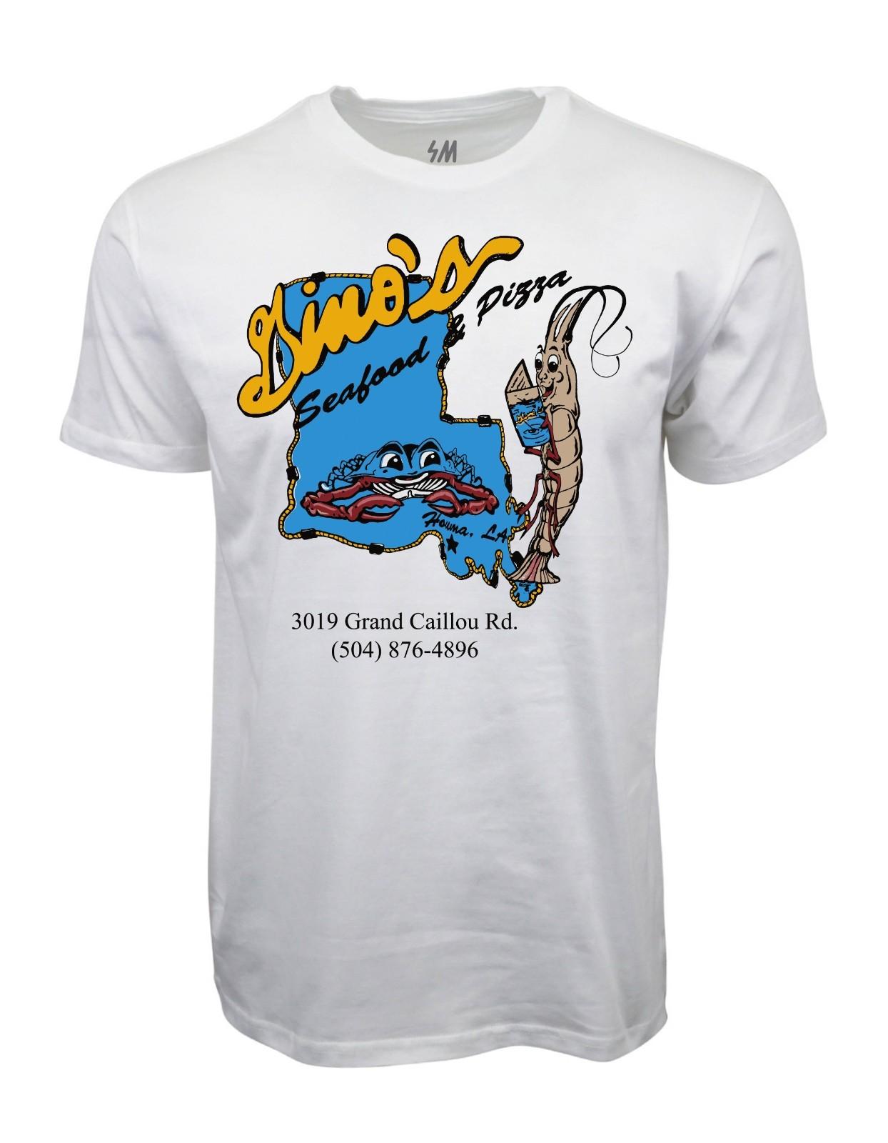 90s DINO S SEAFOOD AND PIZZA WHITE T-SHIRT XXL