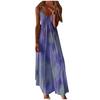 Fashion Women Sexy Plus Size Tie-dye Print Sleeveless V-Neck Camisole Long Dress