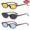 Protective Glasses 3pcs New Fashion Small Frame Oval Sunglasses Female Simple Style UV400 Glasses Colorful Lens Sun Glasses