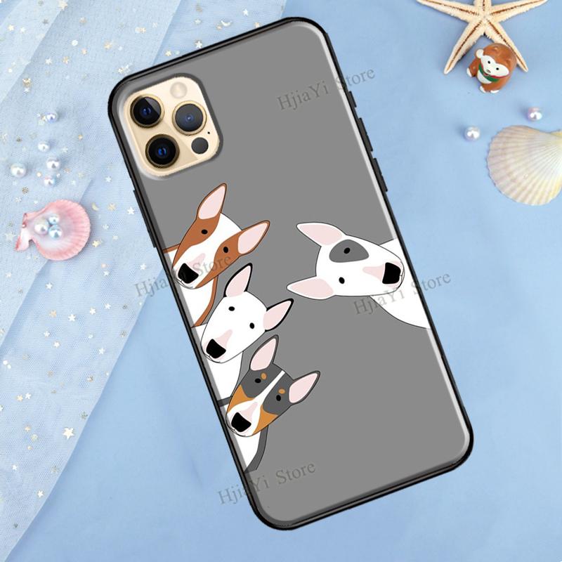 Bull Terrier Dog Puppies Case For iPhone 13 Pro Max 12 Mini X XR XS Max SE 2020 8 7 Plus 11 Pro Max Phone Cover