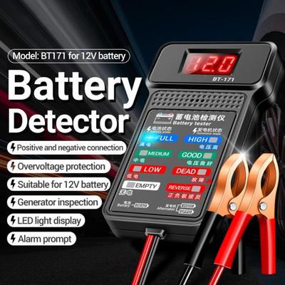 12V Auto Digitaler Batterietester Autoanzeige Krokodilklemmen LED-Batteriestatusanzeige Elektriker Analysewerkzeuge Prüfwerkzeuge