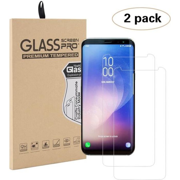 Film de protection d'écran - Samsung - S8 Plus - Verre trempé - 2 pièces - Résistant aux rayures