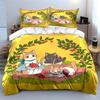 Adorable Cats with Fruits Design Bedding Duvet Cover Set Duvet Cover Pillowcases  (1*Duvet Cover 2*Pillowcases, Without Duvet Insert)