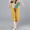 2025 New Plus Size High Waist Cotton Linen Capri Harem Pants for Women - Summer Casual Style