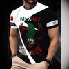 Mexico Eagle Print Short Sleeve Polo Shirt, Trendy Casual Top