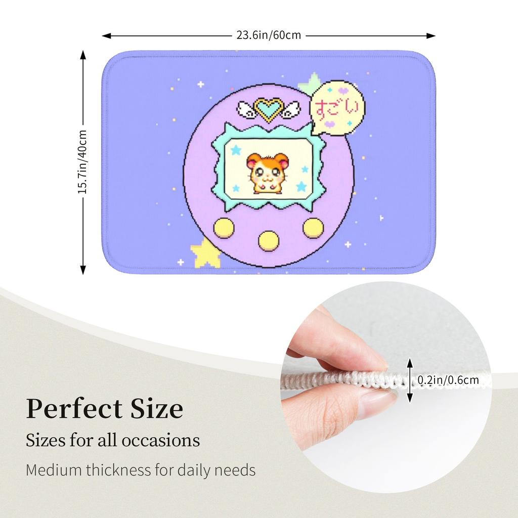 Tamagotchies Cartoon Floor Door Kitchen Bathroom Mat Anti-Slip Indoor  Doormat Garage Living Room Entrance Rug Carpet Footpad