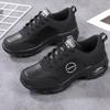 Fashion Winter Women's Leather Sneakers Black Wedge Thick Sole Platform Sneakers Women Air Cushioned Autumn Lightweight Sports Shoes