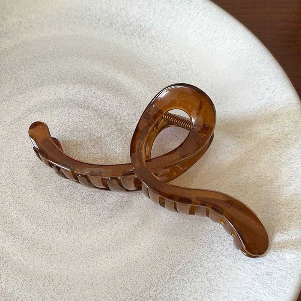 Transparent Plastic Hair Claw Snake Shape Wave Hair Clip Retro Cross Shark Clip  Party