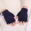 Plush Gloves Female Winter Warm Student Finger Exposed Flip Gloves Outdoor Gloves Thickened Cold Proof