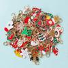 Oil Dripping Pendants 10/20/30Pcs Christmas Keychain Set, Golden Plated Alloy Enamel Keyring Pendant, Kit Santa Tree Reindeer for Holiday Bag