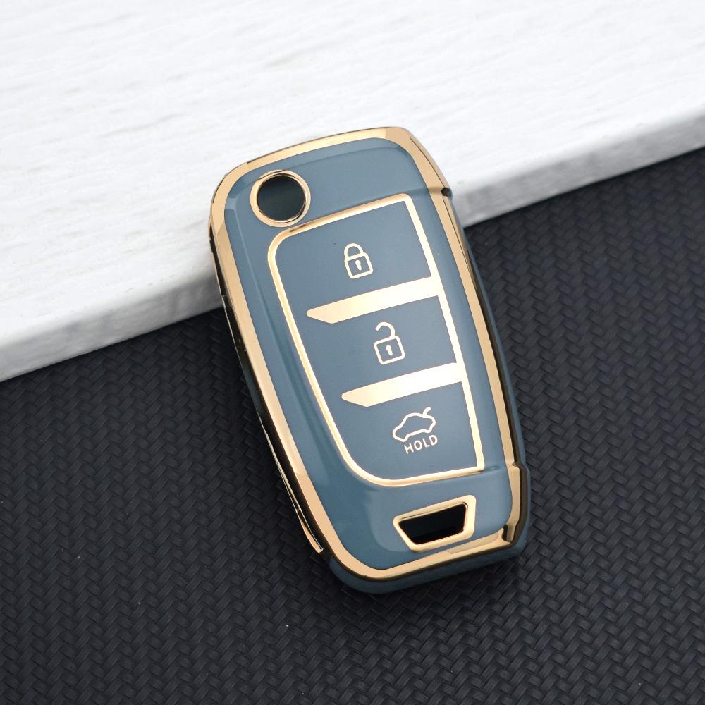 

TPU тримач Shell для Hyundai Elantra Solaris Tucson I30 I35 I40 KONA Genesis Santa Fe Azera TPU Car Flip Key Case Cover