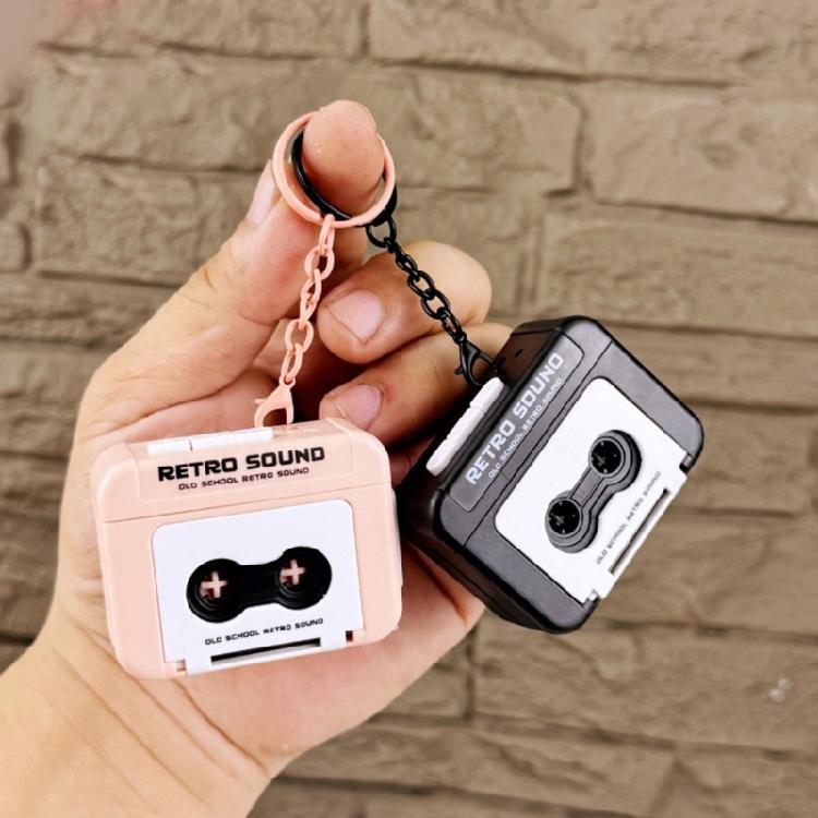 Elegant röstinspelningsnyckelring för par Vintage inspelningsnyckelring Nyckelhållare Väskberlock för kvinnor Män Alla hjärtans dag