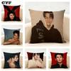 Dylan Wang Chinese Actor Cushion Household Decoration Linen Sofa Cushion Cover: Skin-Friendly & Breathable with Invisible Zipper