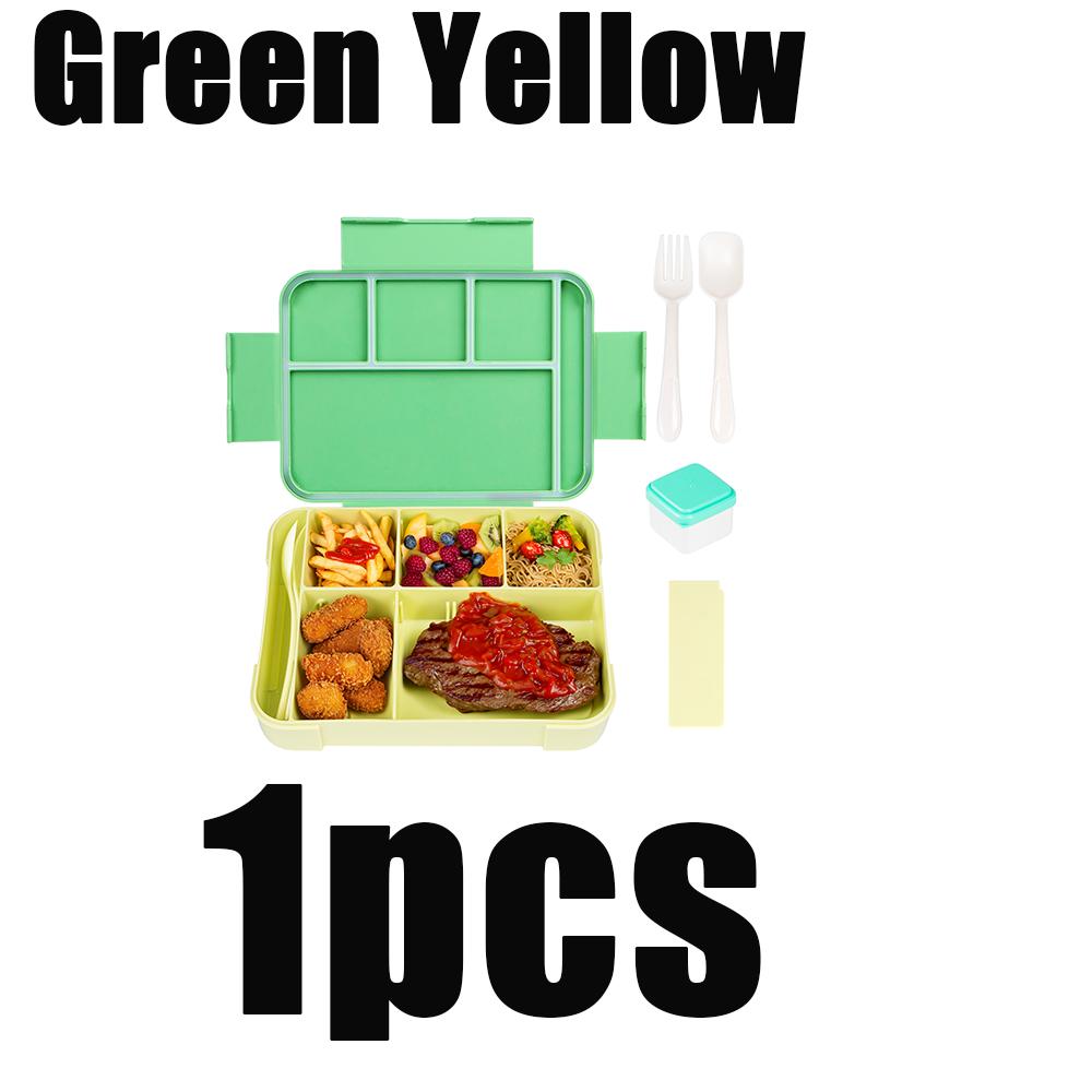 1 szt. Uroczy Wzór Dziecięcy Lunchbox Przenośny Dzielony Szczelny Pojemnik na Żywność Bento Box Do Szkoły Biura Podgrzewanie w Kuchence Mikrofalowej