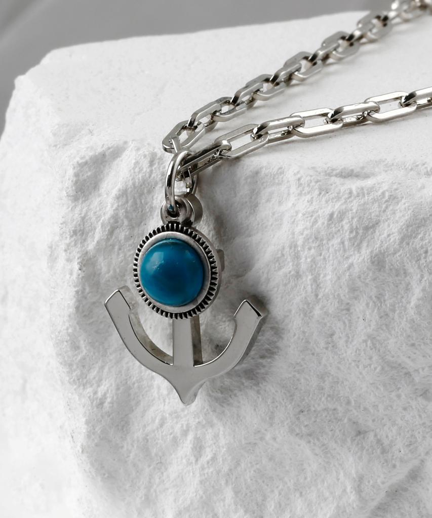 Shoveoff Svn-2003 Simple Turquoise Men'S Necklace For Daily Points