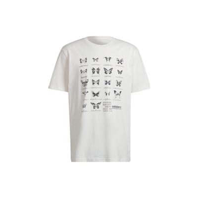 Originals Trefoil Butterfly Print Casual Sport Loose Short Sleeve T-Shirt Men Tops White HF4801