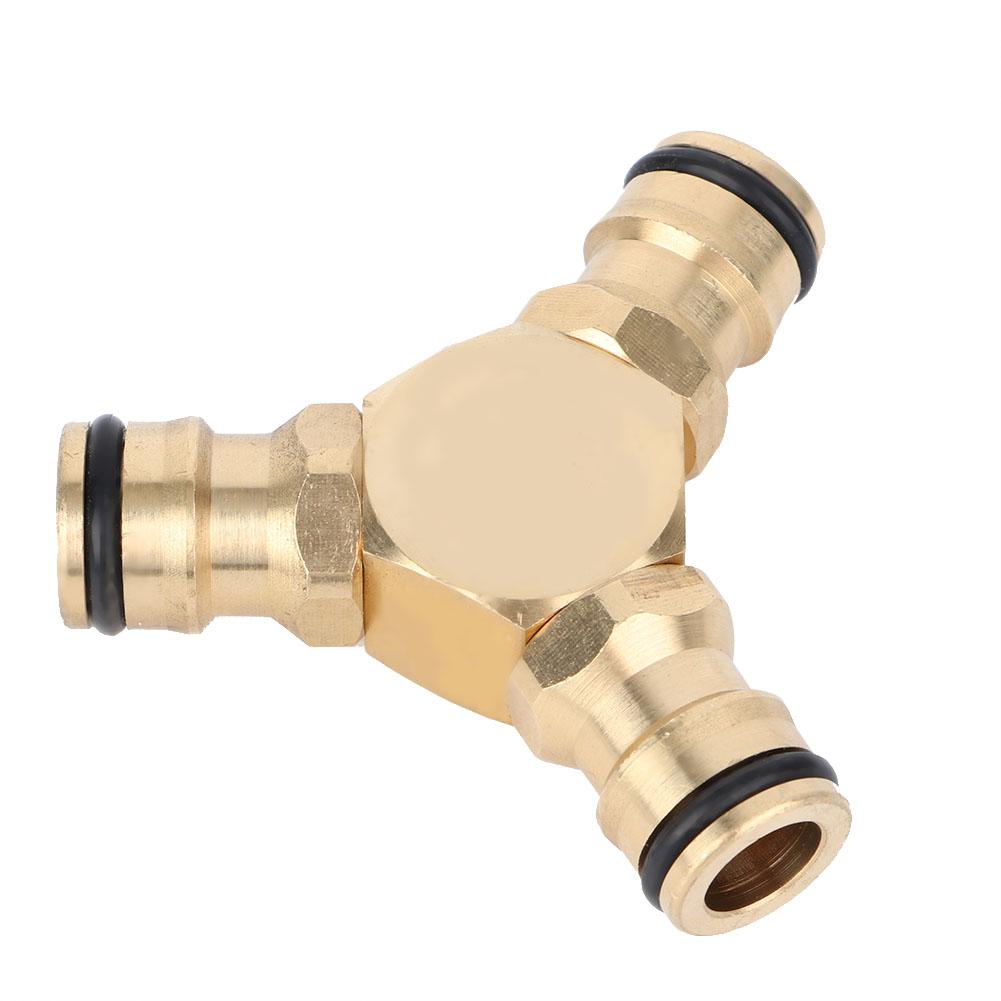 

Brass Quick Connection Tee Hose Connector Water Pipe Adapter for Home Garden