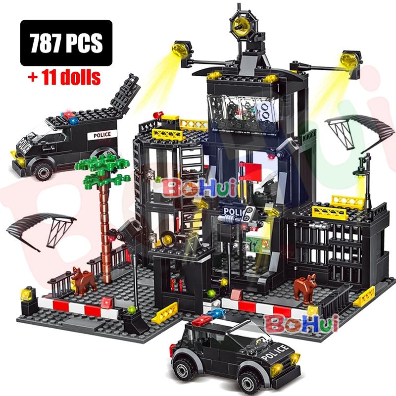 Linyi Toy High-Quality Swat High-Quality Police Space Facility Army Style Urban Area Construction Set Collection Kit High-Quality Prison High-Quality Car