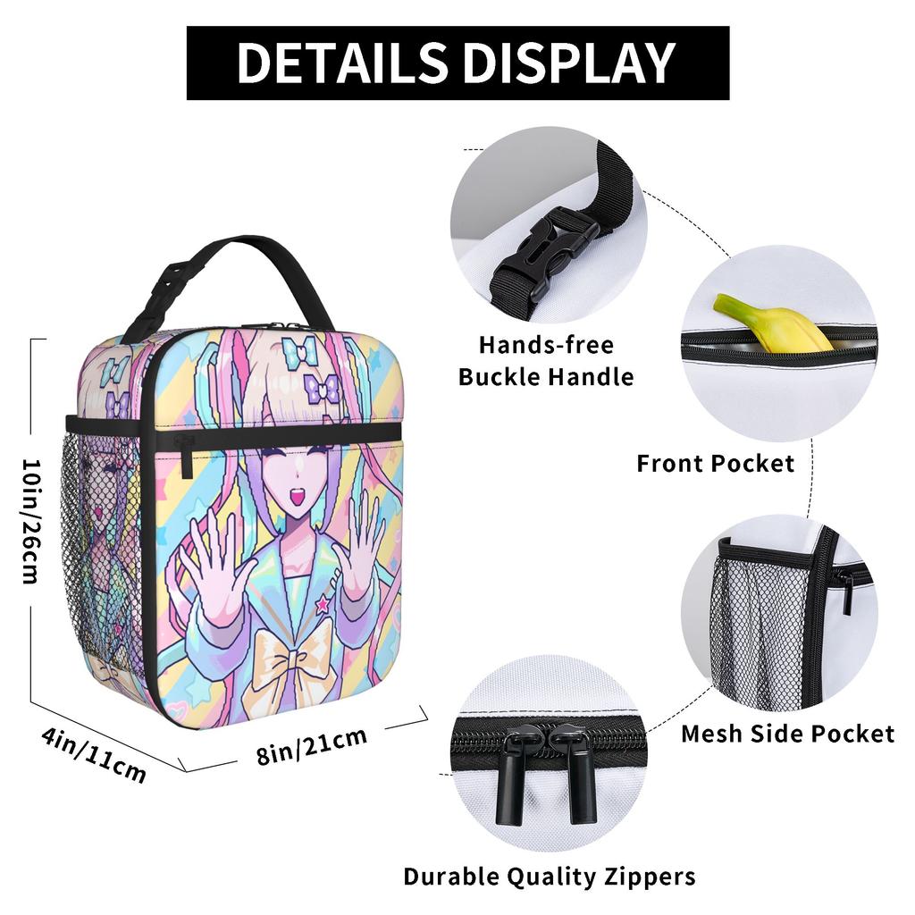 Candy Meal Tote  Compact Lunch Box Adult Outing Print Cooler Bag Casual Moisture-proof Tote Food Bags Great for Daily Activities