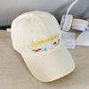 Flower embroidery baseball cap women's wide brim big face showing face small cap big head circumference versatile hat