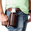 Beer Holster Belt Waist Bag Faux Leather Beer Holder Travel Pouch Soda Beer Bottle Holder for Picnic Beach BBQ Camping
