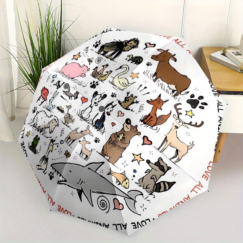 1pc animal, love Automatic Open/Close Umbrella, Portable Folding umbrella for Everyday Use yy250826049