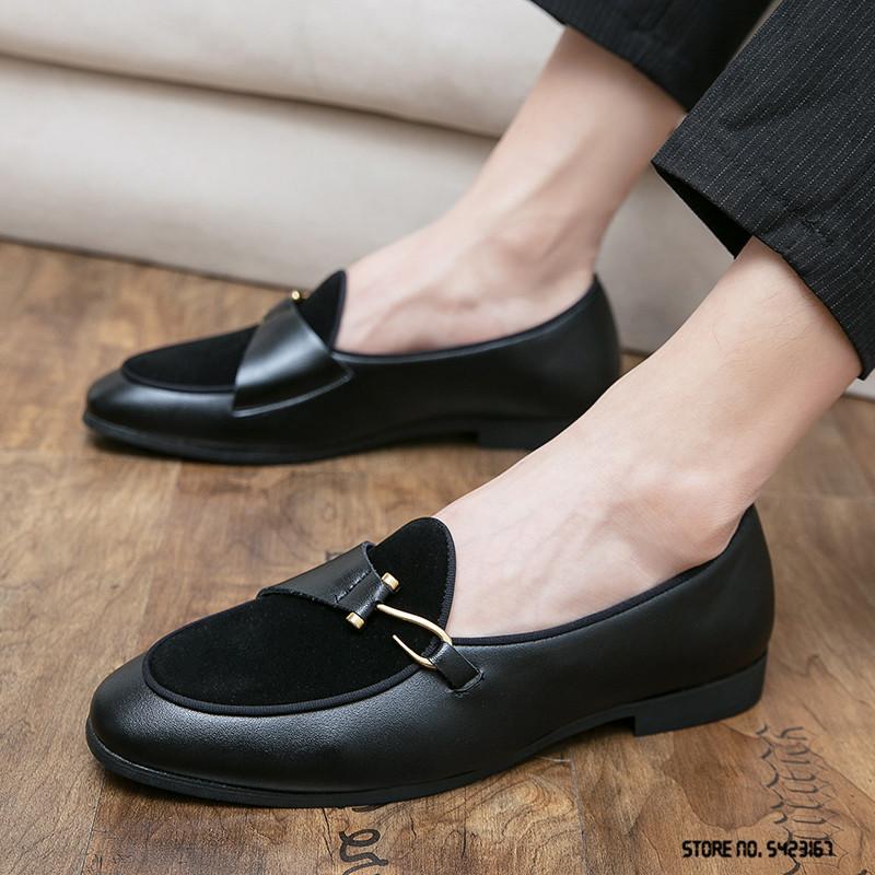 Fashion Fashion Suede Patchwork Monk Strap For Men Casual Oxford Gentleman Shoes Formal Wedding Prom Dress Homecoming Zapatillas Hombre