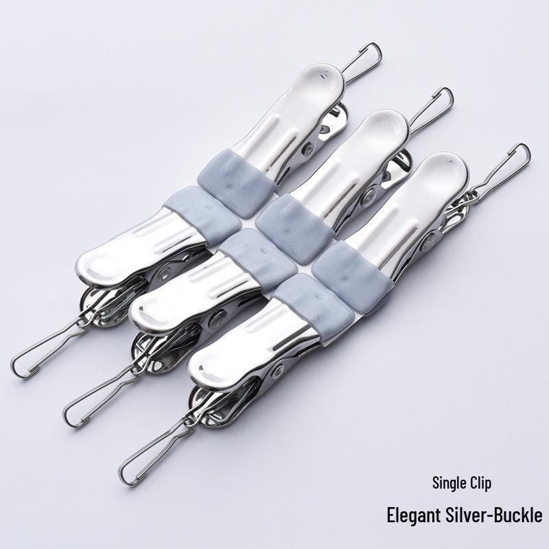 Stainless Steel Rubber-Coated Clips for Clothing & Accessories