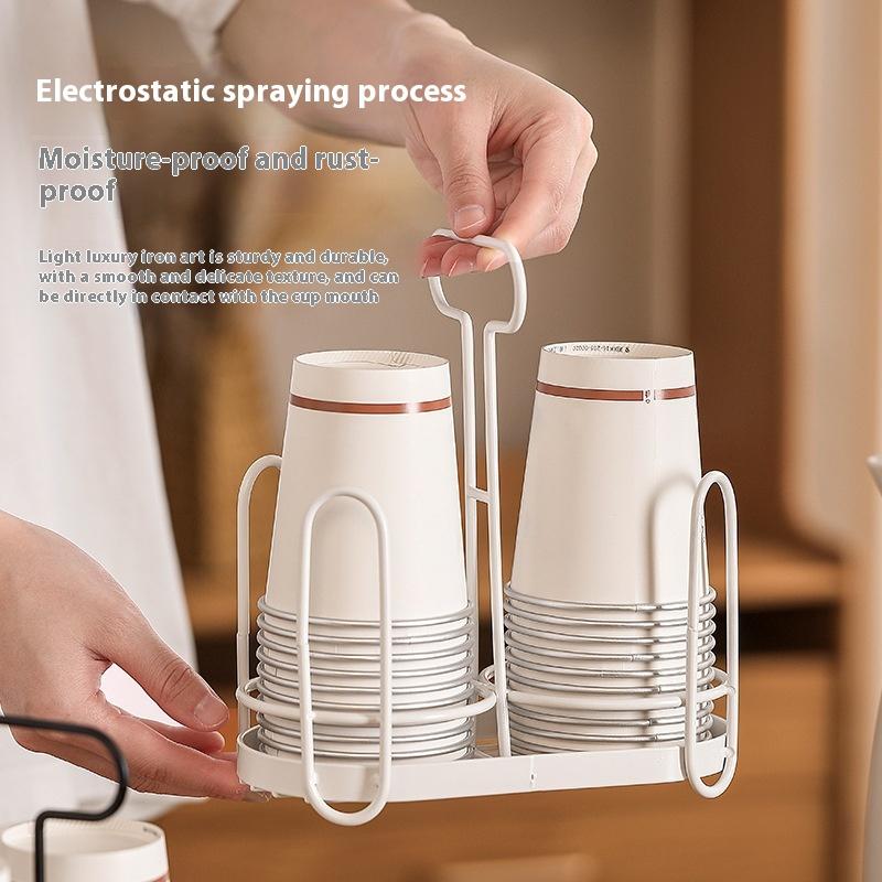 For Countertops Durable Coffee Storage Rack For Kitchen Cup Lid Storage Box Disposable Cup Rack Iron Art Cup Holder Dispenser