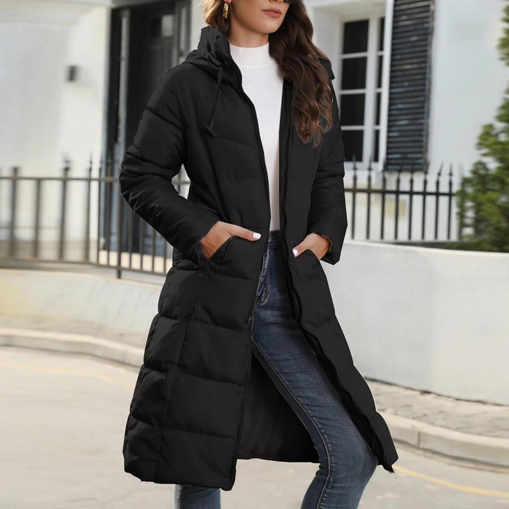 Women's Cotton Jacket, Medium Length, Slimming Warm Overcoat  Winter