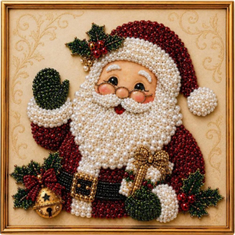 Christmas Diamond Painting Kit Pearl Art Santa Claus Framed DIY Craft for Home Wall Decor Holiday Gift