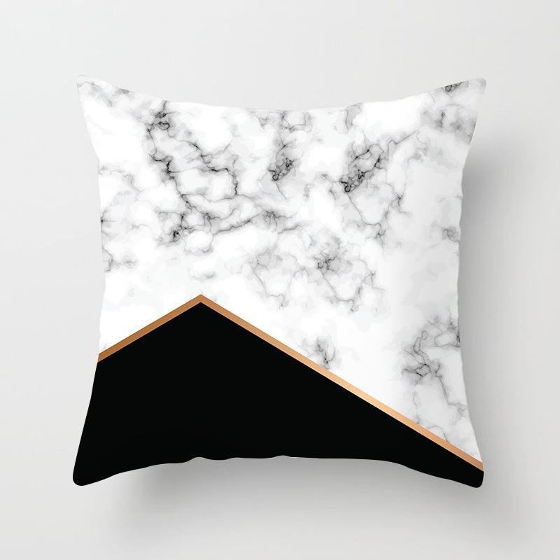 Home Decor Geometric Marble Print Sofa Cushion Decorative Pillowcase Polyester Square Throw Pillow Funda De Almohada