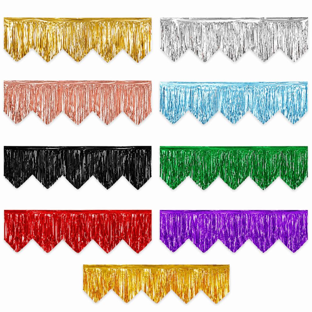 6.56ft Length Metallic Fringe Garland Tinsel Streamers Banner  Stage Party Decoration