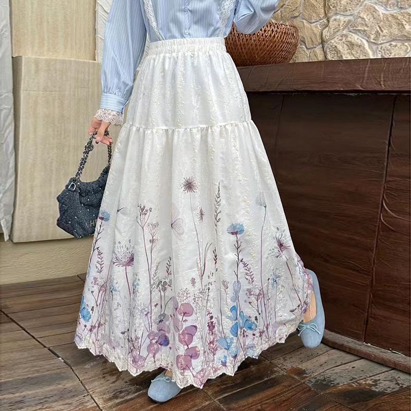 Fei Yuan Women's Ethnic Printed A-line Skirt - Autumn/Winter Artistic Fashion