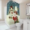 TU Christmas Shower Curtain Santa Claus Holiday Festive Winter Pattern Bathroom Decor Waterproof Holiday Gift Home Decor Festive