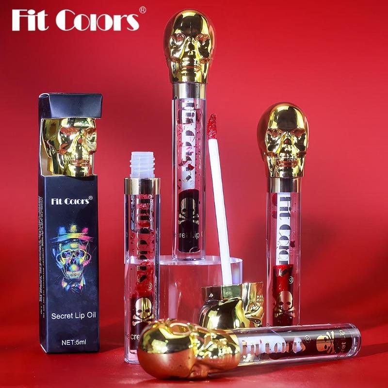 Vampire Lip Glaze Halloween Skull Mirror Moisturizing Lip Oil Lip Gloss Liquid Lipstick
