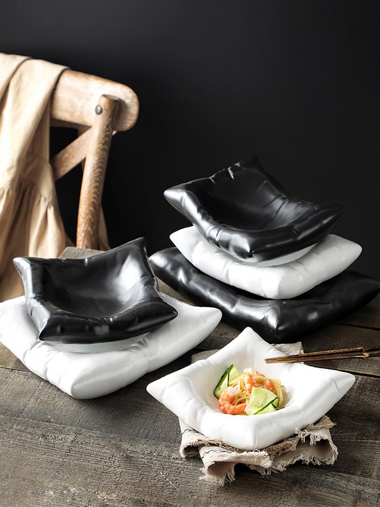 Nordische Keramiksalat- und Pastaplatte: Hochwertiges Geschirr für Snacks und Desserts