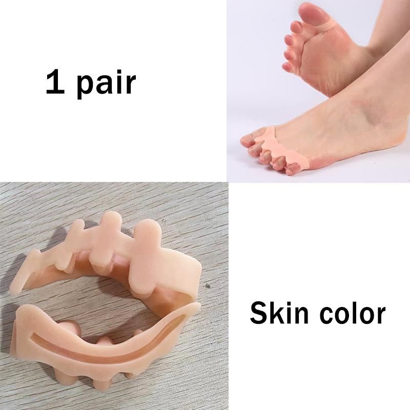 2pcs Four-Hole Toe Separator Silicone Overlap Toe Corrector Thumb Hammer Insoles Corrector Reusable Toe Spacers for Feet Spacers