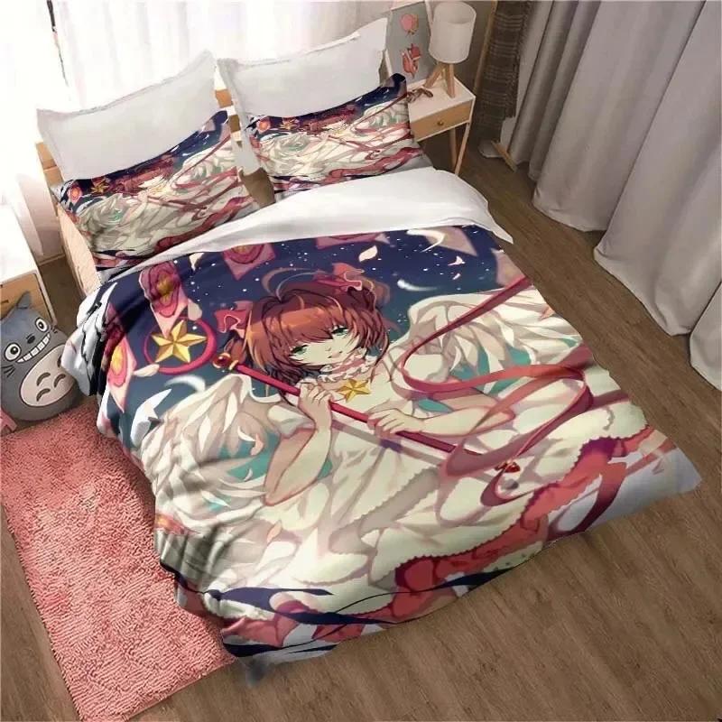 Luxury New 3D Print  Anime Cardcaptor Sakura Bedding Set Double Twin King Duvet Cover Pillowcase Boys Girls Adults Bedroom