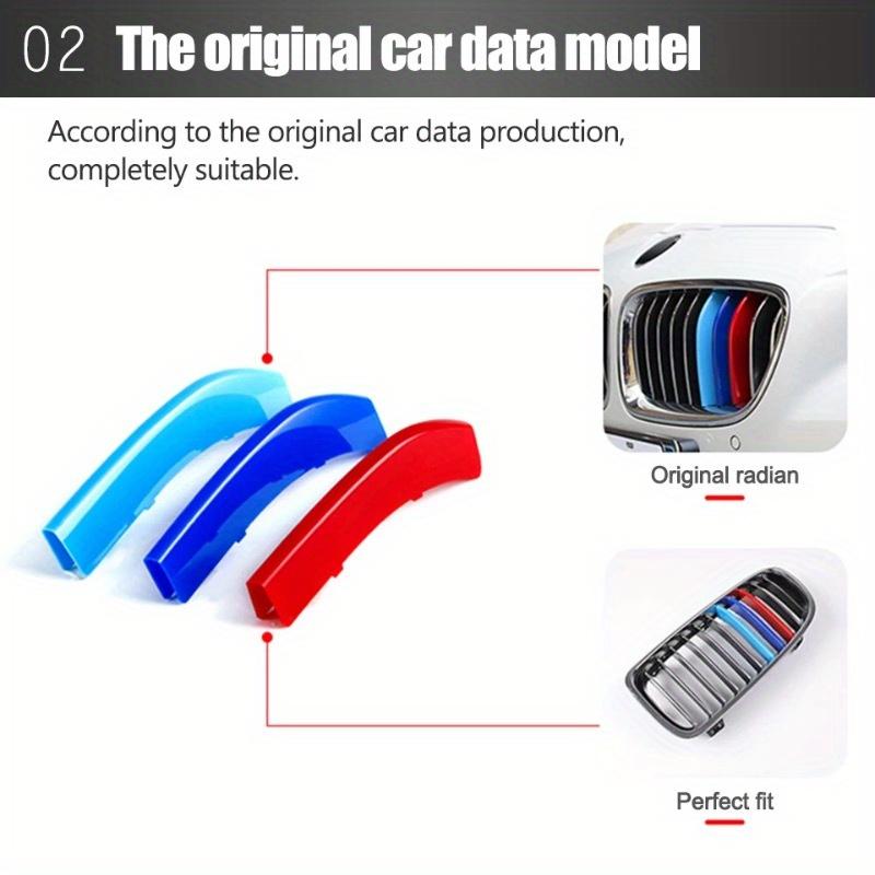 1 set 3 st M-Färg För BMW Grillinsats Lister Rand Bilgrill Trim Klämma För 3-serien F30 2013-2019