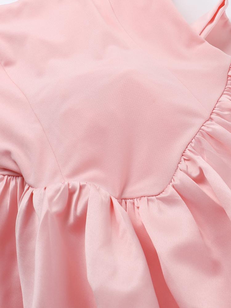 Women's Strapless Bow Short Dress Ladies' Princess Dress Christmas Festival Birthday Pink Black Blue Represent Dresses