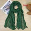 Women's Soft Long Scarf Scarves New Solid Color Cotton and Linen Versatile Pleated Scarf Ultra Long Silk Scarf Cape