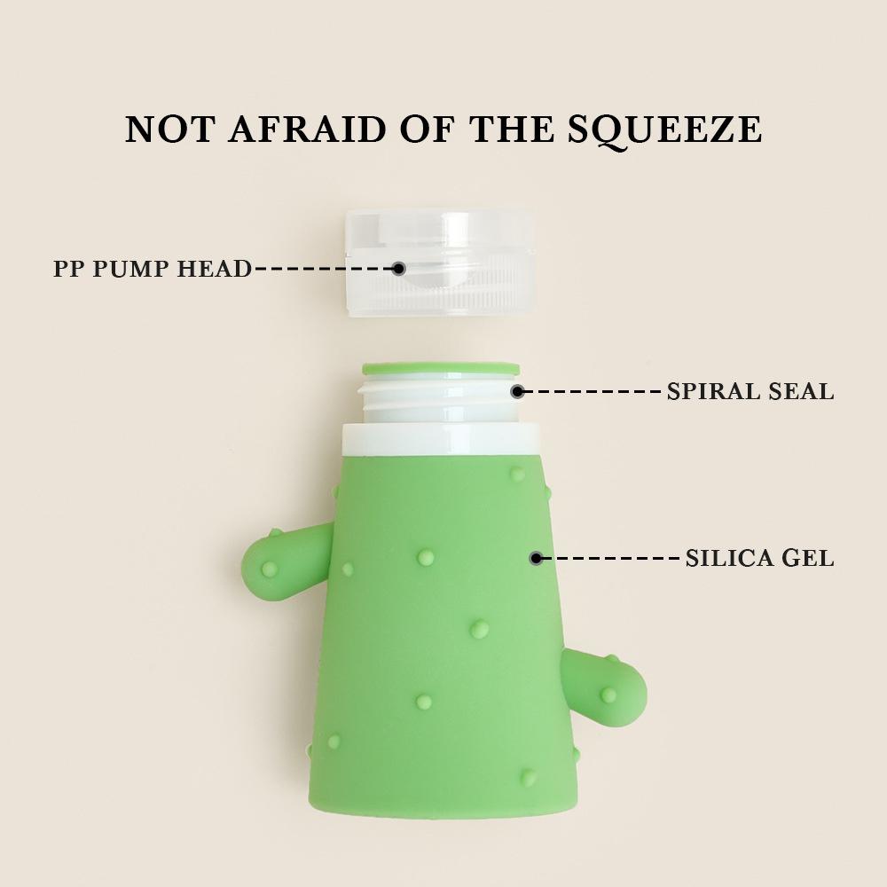 Cactus Bottiglia da Viaggio in Silicone Contenitore per Cosmetici Bottiglia Ricaricabile per Lozione Contenitore Ermetico per Shampoo Tubo Spremibile Bottiglie Vuote