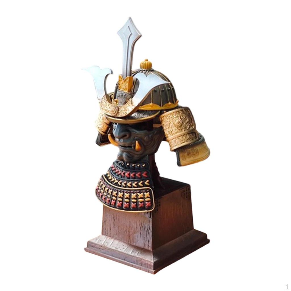 Mini Casco da Samurai Statua Creativa da Collezione Decorativa