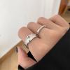 Korean Geometric Irregular Gemstone Women's Adjustable Hip Hop Ring