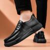 Fashion High Quality Men's Casual Leather Lace-up Shoes Outdoor Anti-Slip Thick Bottom Casual Business Work Shoes Fashion Walking Shoes