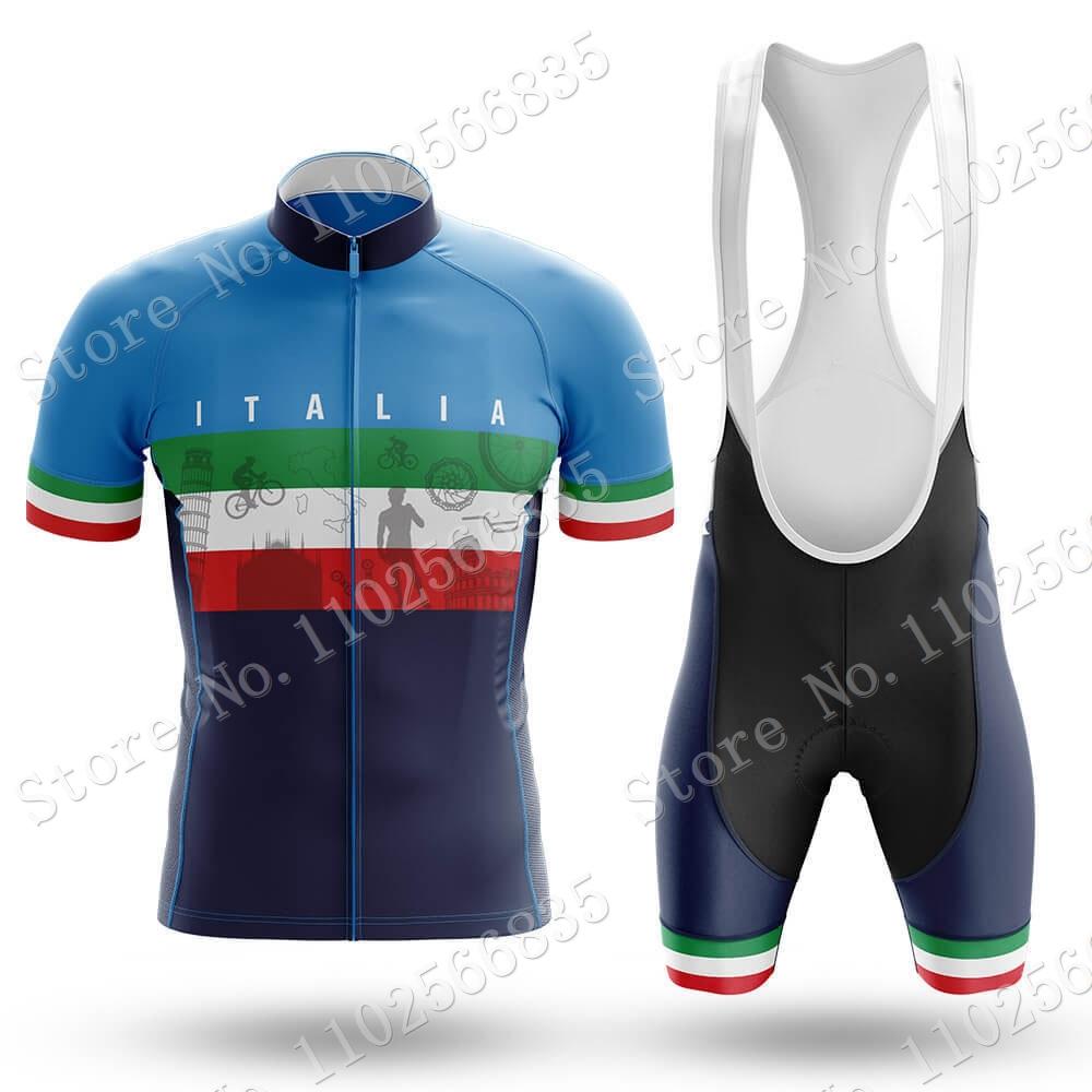 Itālija Italia Nacionālais Riteņbraukšanas Džersija Komplekts